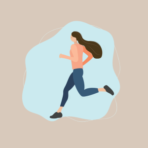 vector graphics about a women running in running gear